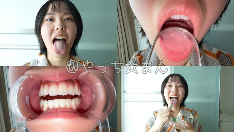 h_1651y00391 | 【個人撮影】加護まりの舌ブラシで「汚舌苔」採取