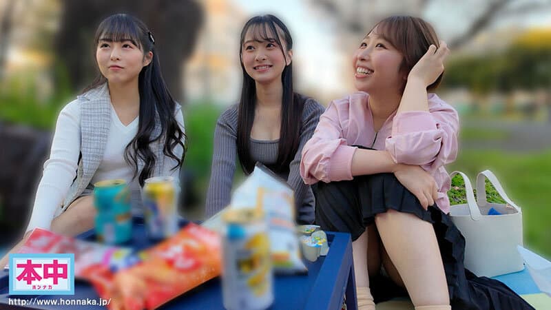 hmn00753 | 女だけで花見してるグループをナンパした結果 宍戸里帆 花守夏歩 本城はな 画像 1